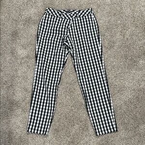 Express Black and White Gingham Pattern Ankle Pant - straight leg